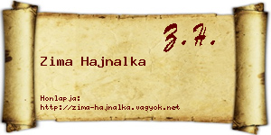 Zima Hajnalka névjegykártya
