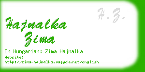 hajnalka zima business card